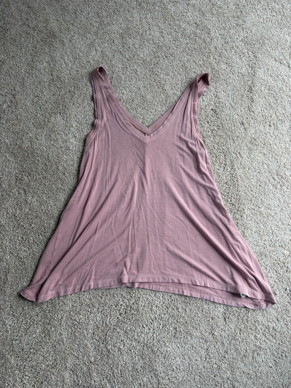 American Eagle Women's V-Neck Sleeveless Swing Tank Top - Dusty Rose